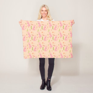 Elegant Watercolor Easter Pattern   Fleece Blanket
