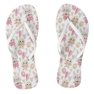 Elegant Watercolor Easter Pattern   Flip Flops
