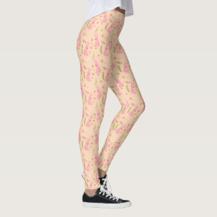Elegant Watercolor Easter Pattern Leggings
