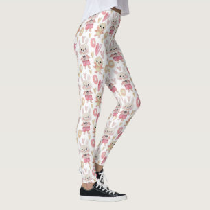 Elegant Watercolor Easter Pattern   Leggings