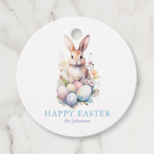 Elegant Watercolor Eggs Floral Easter BRUNCH Favour Tags