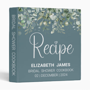 Elegant Watercolor Eucalyptus Bridal Shower Binder