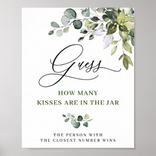 Elegant Watercolor Eucalyptus Bridal Shower Poster
