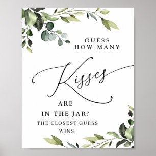 Elegant Watercolor Eucalyptus Bridal Shower Poster
