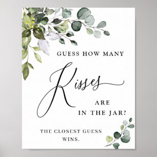 Elegant Watercolor Eucalyptus Bridal Shower Poster