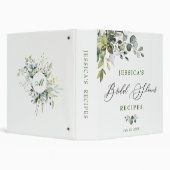 Elegant Watercolor Eucalyptus Bridal Shower Recipe Binder (Background)