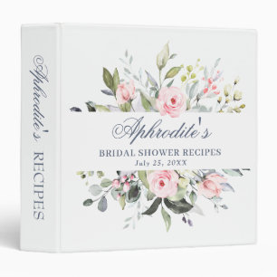 Elegant Watercolor Eucalyptus Bridal Shower Recipe Binder