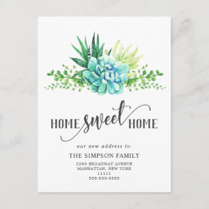 Elegant Watercolor Eucalyptus Moving Announcement Postcard