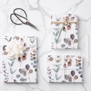 Elegant Watercolor Eucalyptus Pattern Wrapping Pa Wrapping Paper Sheet