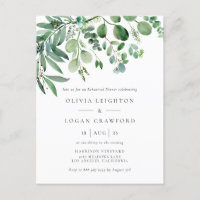 Elegant Watercolor Eucalyptus Rehearsal Dinner