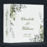 Elegant Watercolor Eucalyptus Wedding Custom Binder<br><div class="desc">Elegant Watercolor Eucalyptus Wedding Custom 3 ring binder. 
Customizable floral binder featuring watercolor hydrangeas,  peonies,  anemones and foliage. This floral binder will be perfect for personal use and an event like weddings,  bridal showers and baby showers.</div>