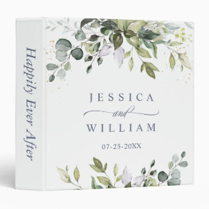 Elegant Watercolor Eucalyptus Wedding Custom Binder