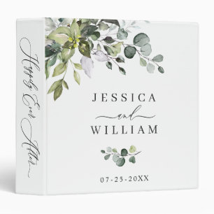 Elegant Watercolor Eucalyptus Wedding Custom Binder
