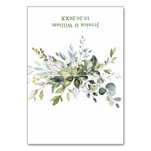 Elegant Watercolor Eucalyptus Wedding Escort Card