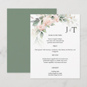 Elegant Watercolor Eucalyptus Wedding Menus Invitation