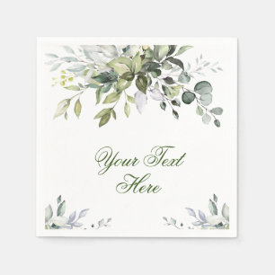 Elegant Watercolor Eucalyptus Wedding Paper Napkin