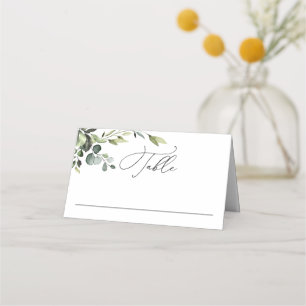 Elegant Watercolor Eucalyptus Wedding Place Card