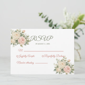 Elegant Watercolor Eucalyptus Wedding RSVP Card