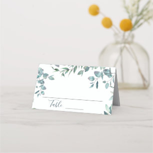 Elegant Watercolor Eucalyptus Wedding Table Place Card