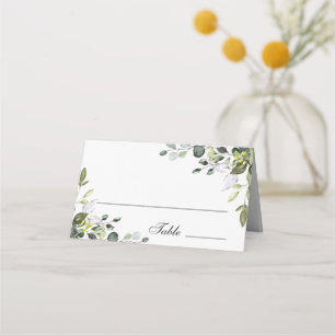 Elegant Watercolor Eucalyptus Wedding Table Place Place Card