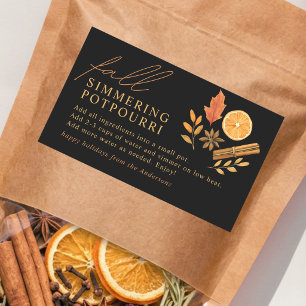 Elegant Watercolor Fall Simmering Potpourri Gift Sticker