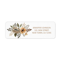 Elegant Watercolor Flora Return Address Label