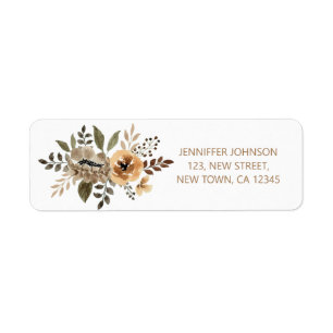 Elegant Watercolor Flora Return Address Label
