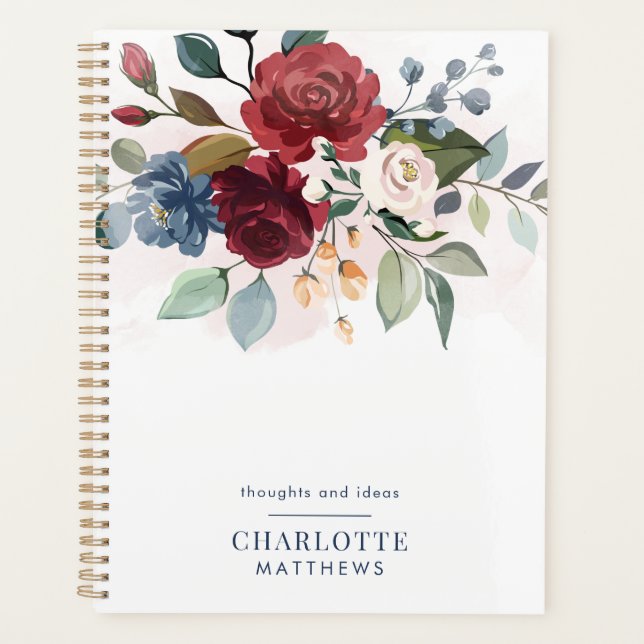 Elegant Watercolor Floral 2025 Planner (Front)