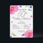 Elegant Watercolor Floral 60th Birthday Invitation<br><div class="desc">Celebrate a milestone with this elegant watercolor floral 60th birthday invitation, featuring a beautiful hand-painted floral design on a watercolor paper textured background for a unique, artistic touch. Perfect for a classy and memorable celebration, this invite offers fully editable text so you can easily personalize all the details. Designed for...</div>
