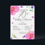 Elegant Watercolor Floral 70th Birthday Invitation<br><div class="desc">Celebrate a milestone with this elegant watercolor floral 70th birthday invitation, featuring a beautiful hand-painted floral design on a watercolor paper textured background for a unique, artistic touch. Perfect for a classy and memorable celebration, this invite offers fully editable text so you can easily personalize all the details. Designed for...</div>