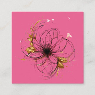 Elegant Watercolor Floral Art  Square Business Card