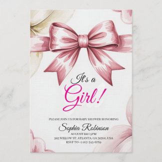 Elegant Watercolor Floral Baby Shower Invitation