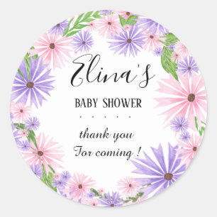 Elegant watercolor floral Baby shower Sticker 
