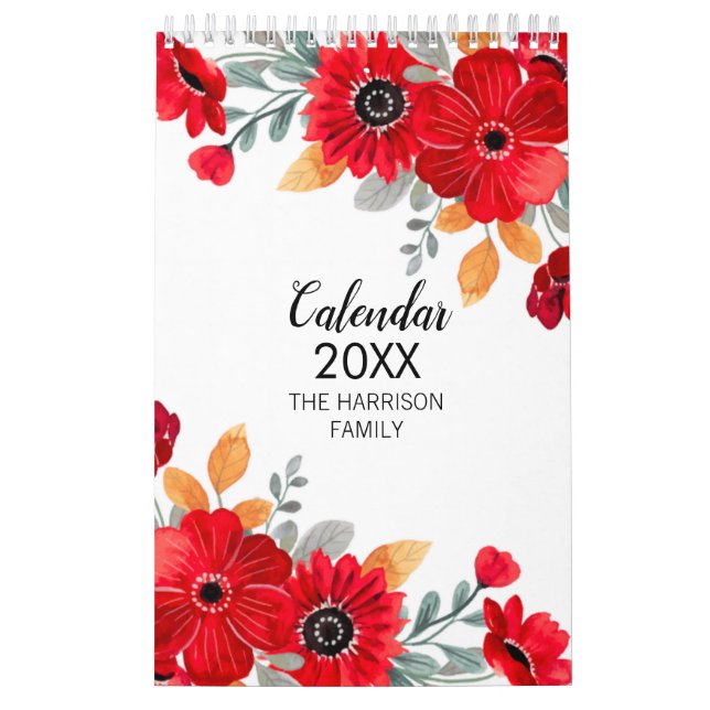 Elegant Watercolor Floral Botanical  Calendar (Cover)