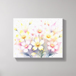 Elegant Watercolor Floral Bouquet Canvas Print
