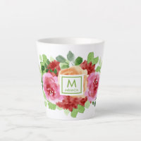 Elegant Watercolor Floral Bouquet Monogram