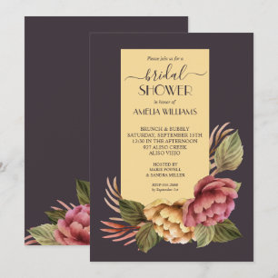 Elegant Watercolor Floral Bridal Shower Invitation