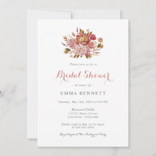Elegant Watercolor Floral Bridal Shower Invitation