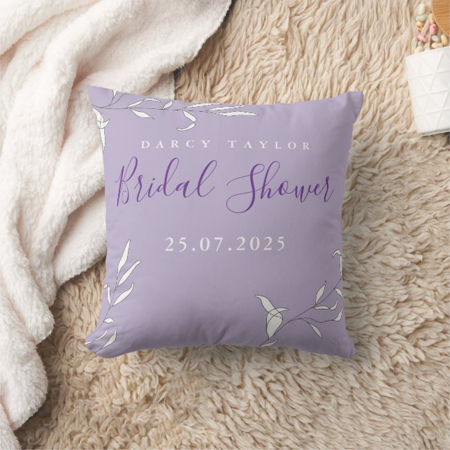 elegant,watercolor,floral,bridal shower lavender throw pillow (Blanket)