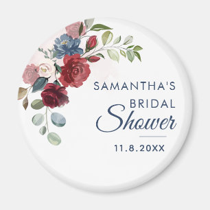 Elegant Watercolor Floral Bridal Shower Magnet