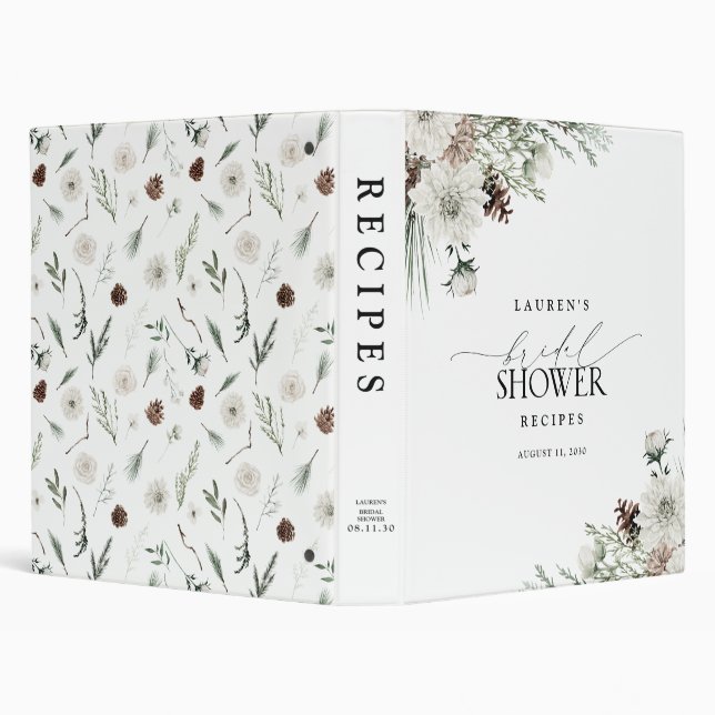 Elegant Watercolor Floral Bridal Shower Recipe Binder (Background)
