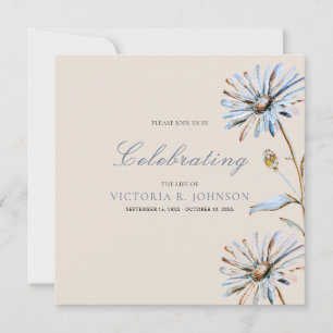 Elegant Watercolor Floral Celebration of Life Invitation