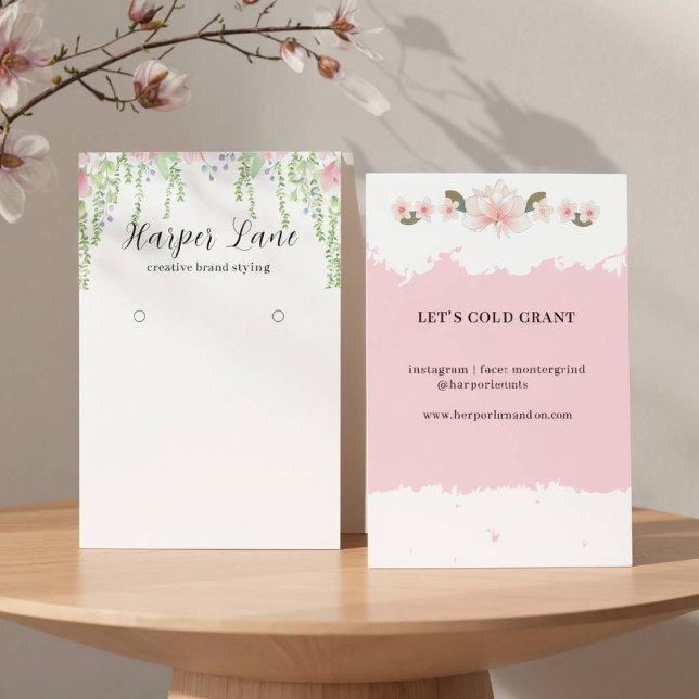 Elegant Watercolor Floral Custom Earring Display (Floral Custom Earring Display)