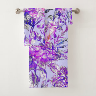 Elegant watercolor floral decorative eye-catching  bath towel set