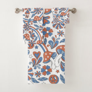 Elegant watercolor floral decorative eye-catching bath towel set