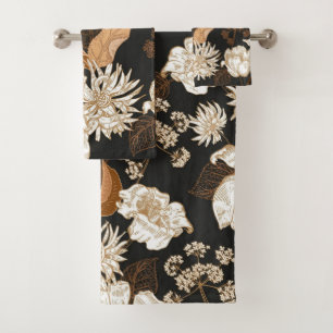 Elegant watercolor floral decorative eye-catching bath towel set