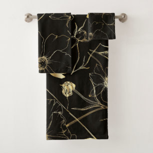 Elegant watercolor floral decorative eye-catching  bath towel set