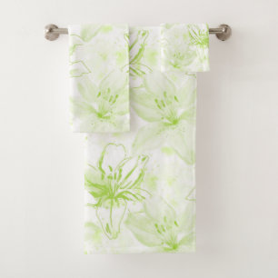 Elegant watercolor floral decorative eye-catching  bath towel set