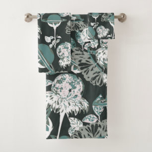 Elegant watercolor floral decorative eye-catching bath towel set
