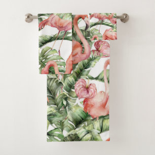 Elegant watercolor floral decorative eye-catching  bath towel set